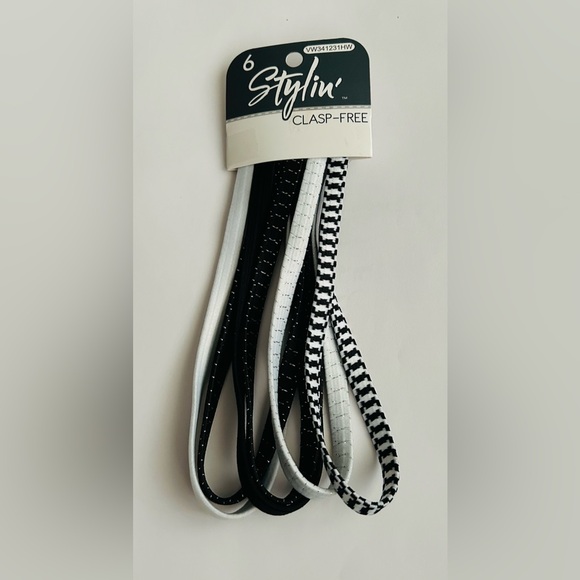 New 6 Headbands Styling Clasp-Free made in Vietnam Black and Whites Headband - Picture 7 of 16